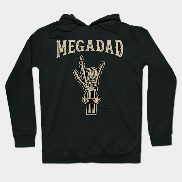 Megadad Rock Heavy Metal Guitar Dad Hoodie by magazin